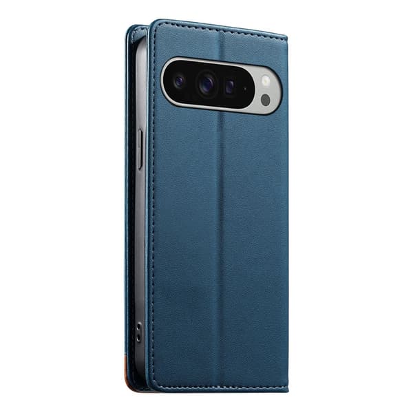 DIERFENG Puhelimen Lompakkokotelo Kulmalogolla Google Pixel 11 Pro XL:lle Blue