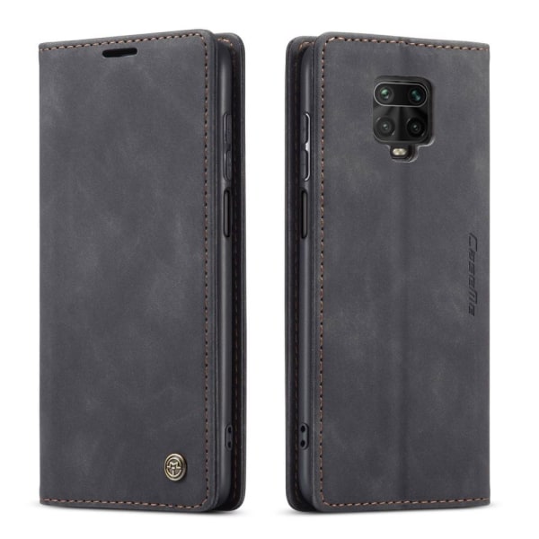 CASEME Retro lompakkokotelo Xiaomi Redmi Note 9 Prolle Black