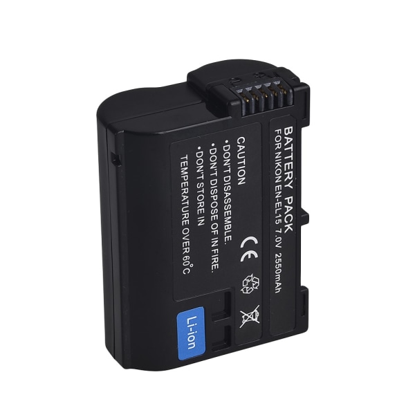 EN-EL15 Li-ion batteri til Nikon V1 D7000 D7100 D800 D800E D750 osv Black