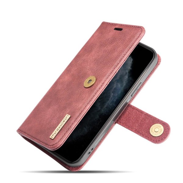 DG.MING iPhone 13 Mini Split Läder Plånboksfodral - Röd Röd