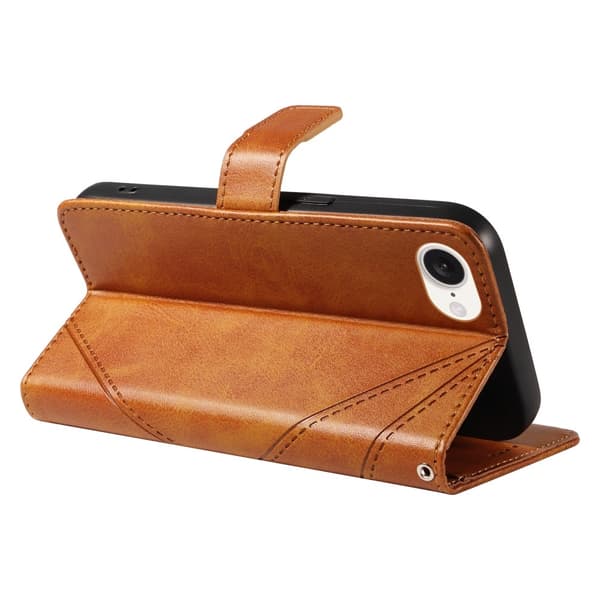 Lompakkokotelo iPhone 17e / 16e:lle – Geometrinen Viiva Brown