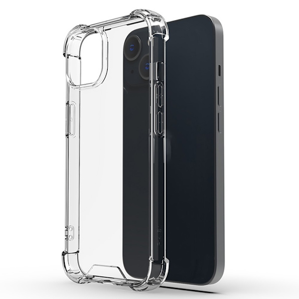 Til iPhone 15 Shell Case TPU - ramme + Akryl - bagside - telefoncover Transparent