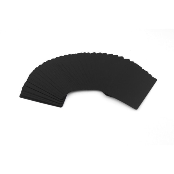 54kpl musta muovi PVC-pokeri vedenpitävät pelikortit - musta Black