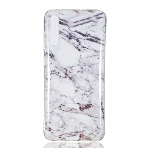 Marble Pattern IMD TPU Soft Back Case for Samsung Galaxy A70 - Style H Black