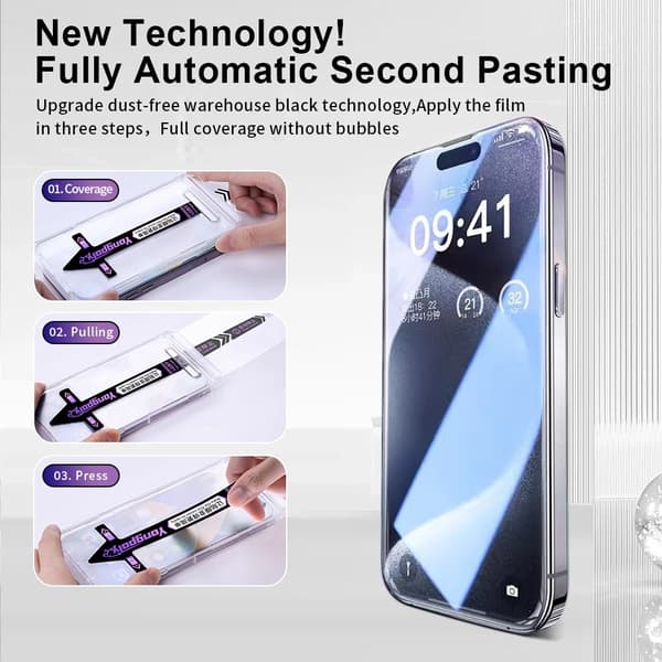 iPhone Air Anti-spy Privacy Tempered Glass -näytönsuoja Black