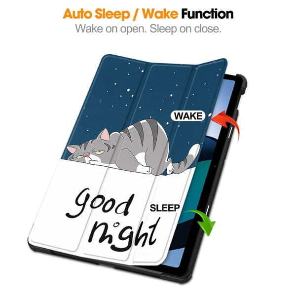 Xiaomi Redmi Pad SE Stativ Slim Fit Deksel Sleep / Wake - Katt Multicolor