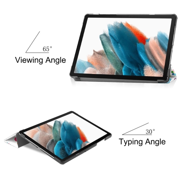Tri-fold Stativveske for Samsung Galaxy Tab A9 8.7\" - Sommerfugler Multicolor
