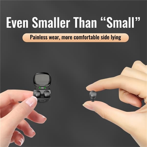 Trådløse hovedtelefoner In-Ear HiFi Stereolyd Bluetooth -Sleep HD Baslyd - Sort Black