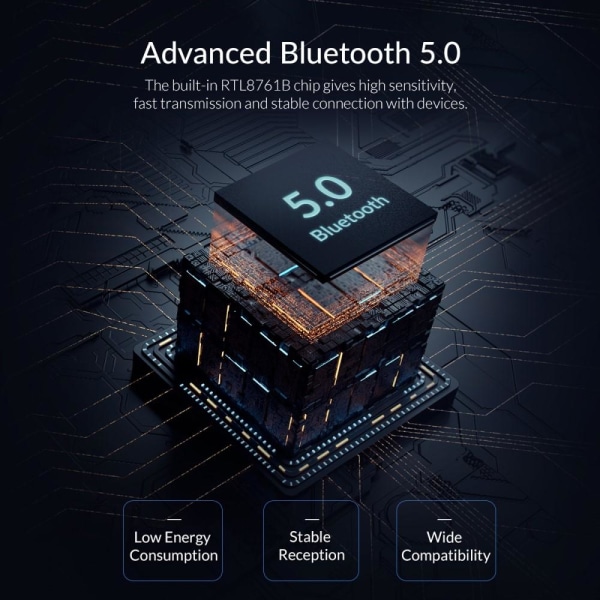ORICO BTA-580 Mini USB Bluetooth 5.0 -sovitinsovitin Black