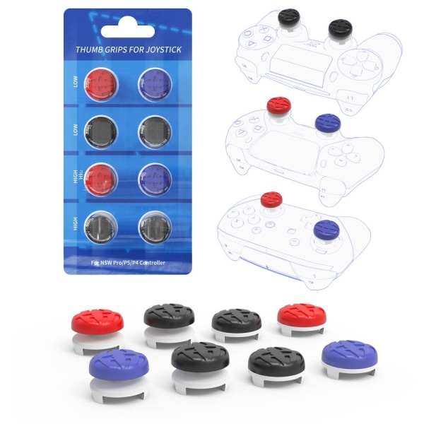 8stk/pakke controller silikone tommelfingergrebshætte Sony Playstation 5 Multicolor