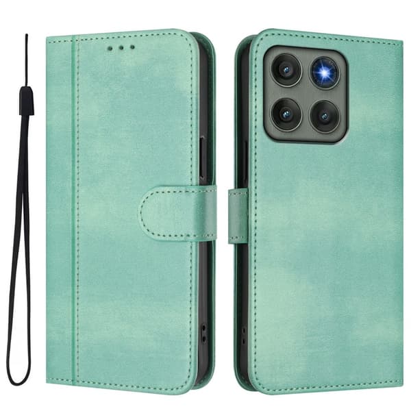 For Motorola Edge 60 Pro 5G Cases Wallet Stand Retro Cover Turquoise