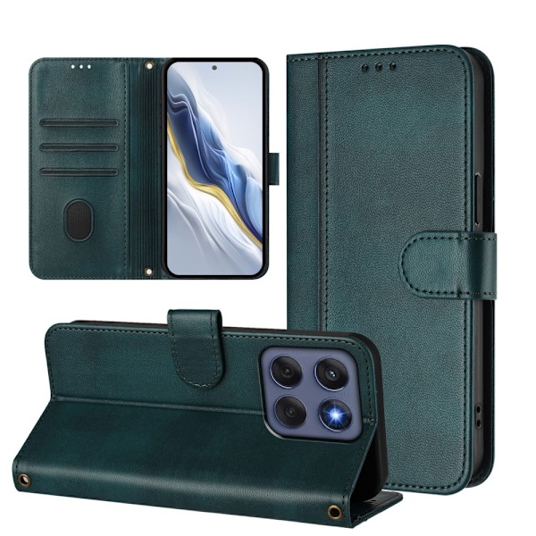 Motorola Edge 60 5G / 60 Fusion 5G Suojakotelot Lompakko Teline Retrokuvio Nahkainen Green