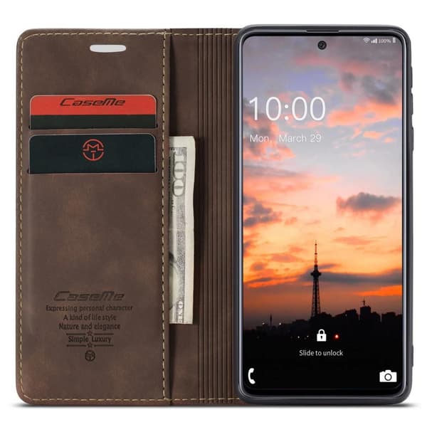 CASEME Lommebok - deksel Samsung Galaxy A33 5G - Kaffe Brown