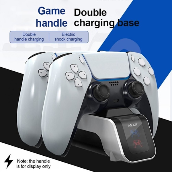För PS5 Game Controller Laddningsbas Dual Gamepad Snabbladdning Svart