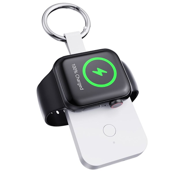 Qi Trådlös Powerbank Till Apple Watch Ultra / Series 8 7 SE 6 5 4 3 2 Vit