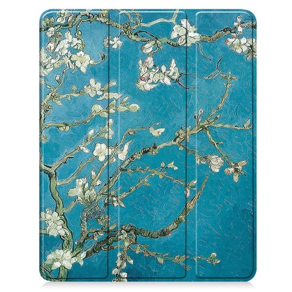 Til iPad Air 13 (2024) Etui Tre - fold Stativ Tablet Cover med Pen Holder - Blossom Multicolor