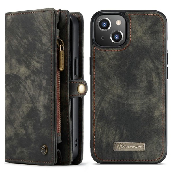 CASEME iPhone 13 Retro plånboksfodral - Svart Svart