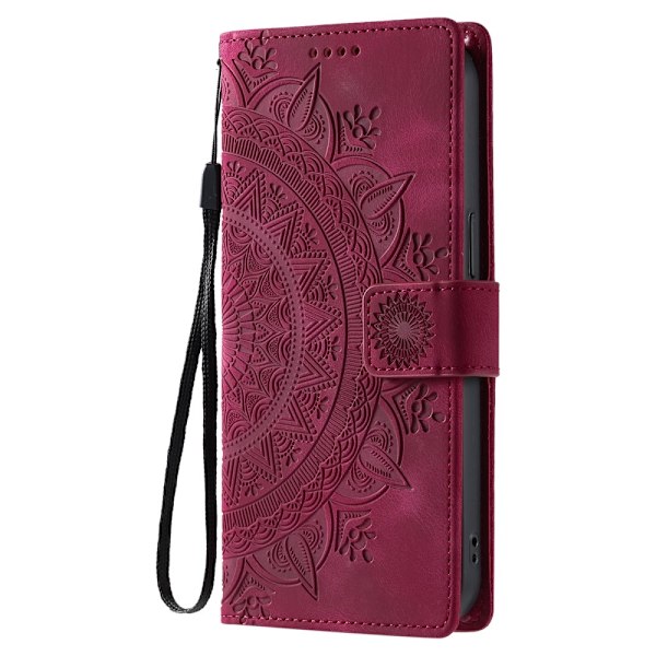 Til Samsung Galaxy A26 tegnebogscover Cover Shell Mandala Blomstermønster Red