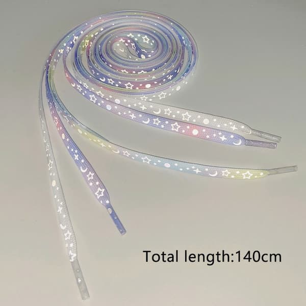 140 cm reflekterande skosnören för sneakers Canvasskor Basketskor etc - White Heart multifärg
