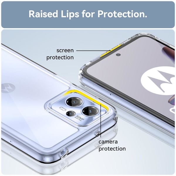För Motorola Moto G13 / G23 TPU + Akryl Anti-dropp Fodral Skal Transparent