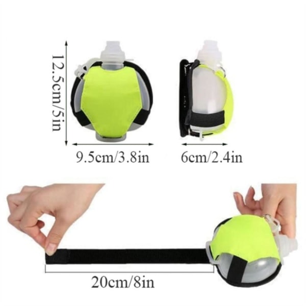 Vrist Hands-Free Mini Sport vattenflaska för löpning gym Green yellow