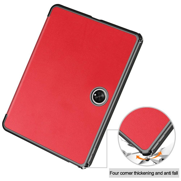Til OnePlus Pad Tri - fold Stand Wake/Sleep Cover Tabletetui - Rød Red