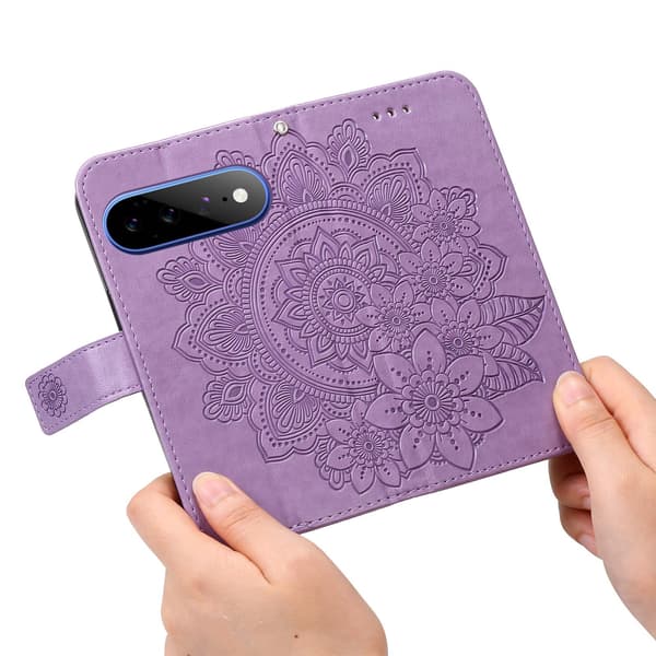 Blommönstrat Plånboksfodral med Stativ till Google Pixel 11 Pro XL Lila