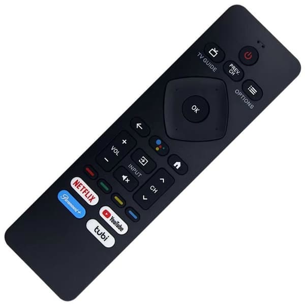 TV-fjernkontroll erstatning for Philips-TV (RF439A) – stemmestyrt Black