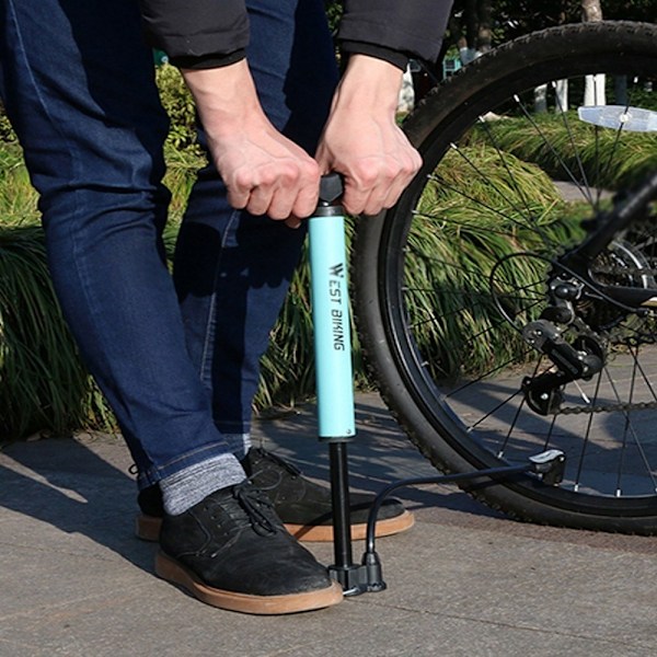 120PSI Sykkelpumpe Luftinflator Vei MTB Sykkel Dekk Blue one size