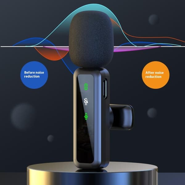 Langaton Lavalier Microphone Noise Reduction 2 lähetintä + 1 vastaanotin - USB-C Black