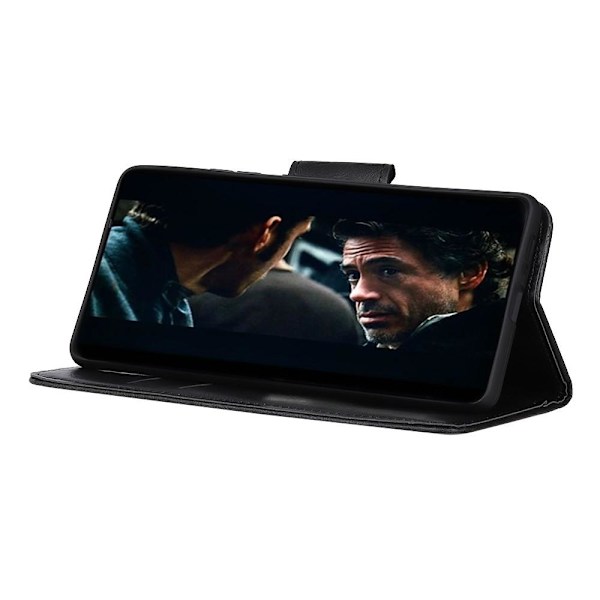 Crazy Horse Wallet Stand Case for Google Pixel 5a - Black Black