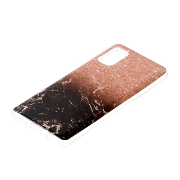 Marble Pattern IMD TPU Soft Back Case for Samsung Galaxy A41 - Style A Black