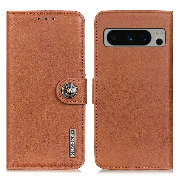 KHAZNEH Lommebok Stativ Etui For Google Pixel 8 Pro Brown