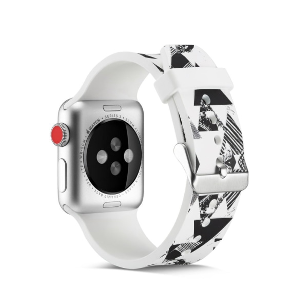 Silikon klokkerem til Apple Watch 4 40mm, 3/2/1 38mm - trekantmønster Multicolor