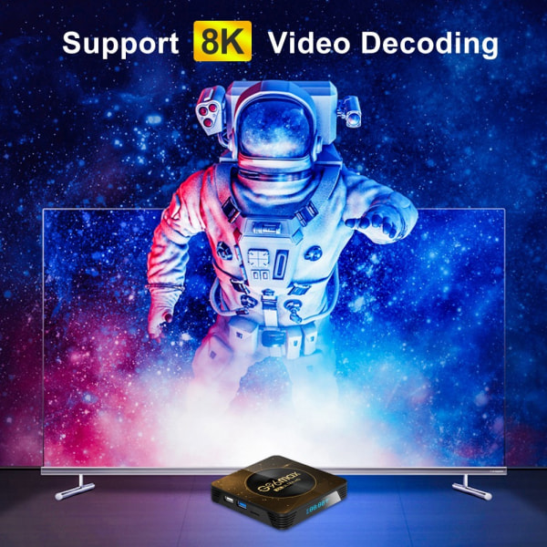 G96max 4+32GB 8K Ultra HD Smart TV Box H616 Android 13.0 Svart