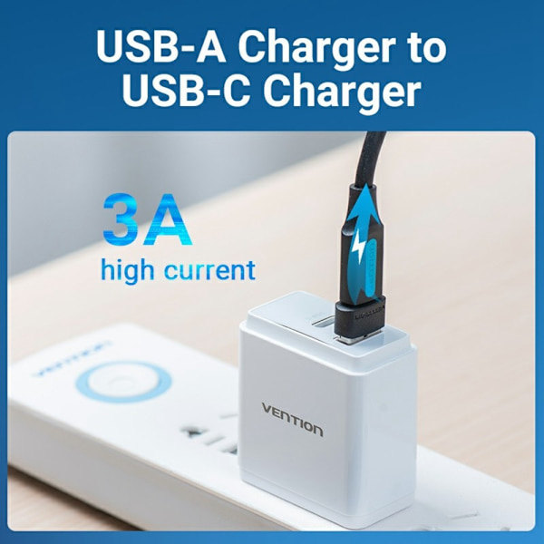 USB 2.0 A Han til USB C Hun Adapter 480Mbps Dataoverførsel OTG Konverter Black