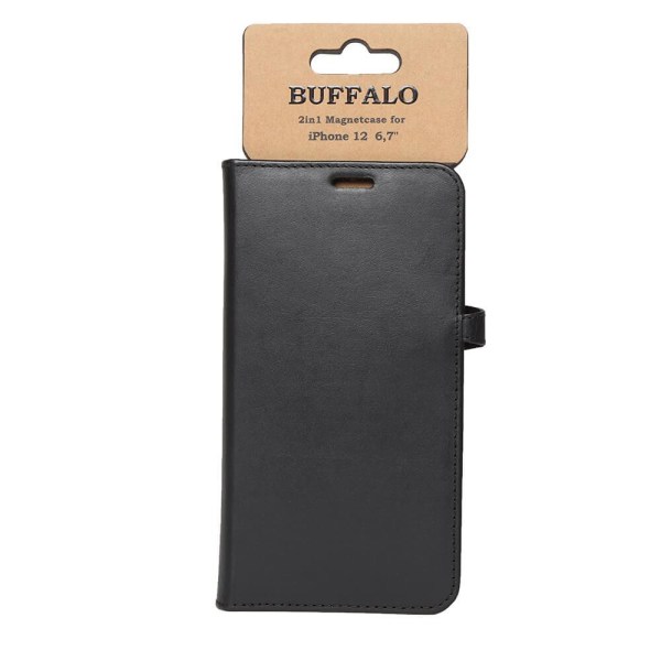 BUFFALO Pung Læder Sort 3 Kortlommer iPhone 12 Pro Max Black