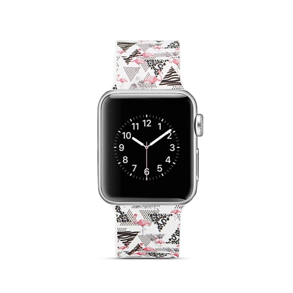 Silicone klockrem för Apple Watch 4 40mm, 3/2/1 38mm - Flamingo multifärg