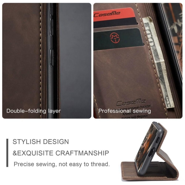 CASEME Retro tegnebog taske til Xiaomi Mi 11 - Kaffe Brown