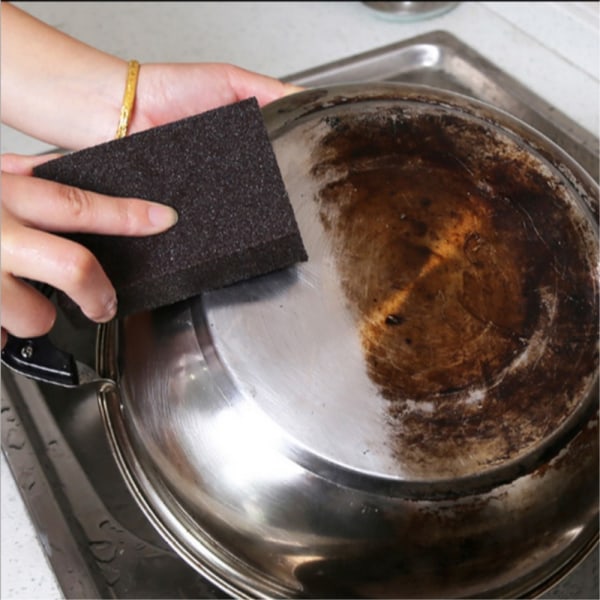 2 kpl Magic Sponge Brush Kitchen Cleaning Cleaner -puhdistustyökalu Brown