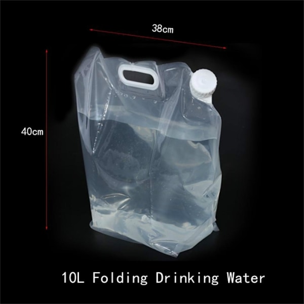 hopfällbar vattenbehållare Nöd Överlevnad Vattenförvaring - 10L Transparent
