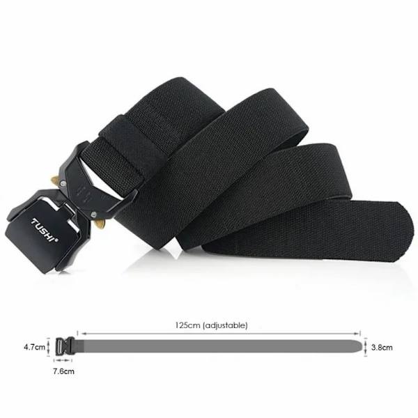 Taktisk bælte taljerem Militær nylon quick release spænde Black