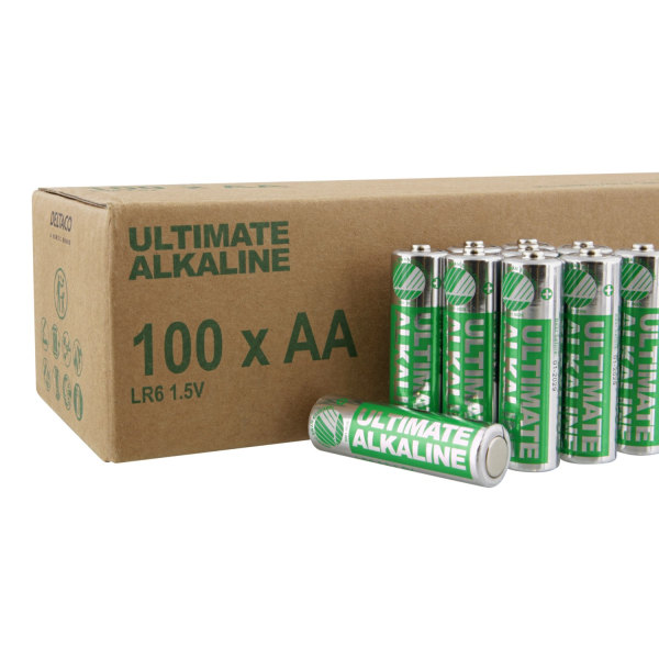 Ultimate Alkaline AA batteri, svanemærket, 1,5V, 100-pak. Green