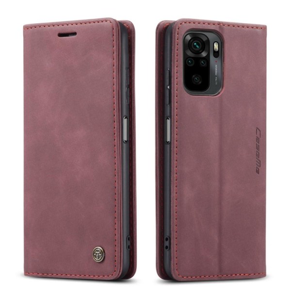 CASEME Retro Lommebok Etui for Xiaomi Redmi Note 10 4G/Note 10S - Rød Red