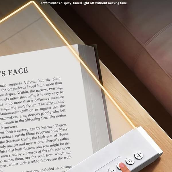 Lampe Læselampe Trinløs dæmpning Transparent akrylpanel Timer med 3 farvetemperaturer White