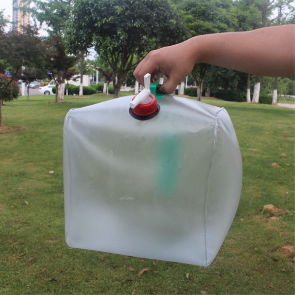 Hopfällbar vattenbehållare Nöd Överlevnad Vattenförvaring - 20L Transparent