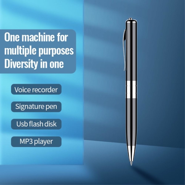 Q91 128GB digital röstinspelare penna Svart