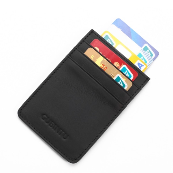 GUBINTU G111 RFID Protected Genuine Leather Credit Card Money ID Black