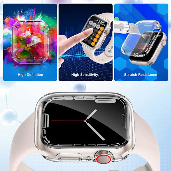 Apple Watch Series 7 41mm Protection Soft TPU Smart Watch Case Cover Transparent
