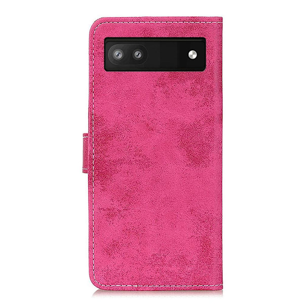 Retro Lommebok Stativ Etui for Google Pixel 6a - Rosa Pink